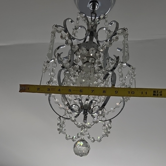 Elegant Crystal Chandelier with Silver Finish - Picture 7 of 7